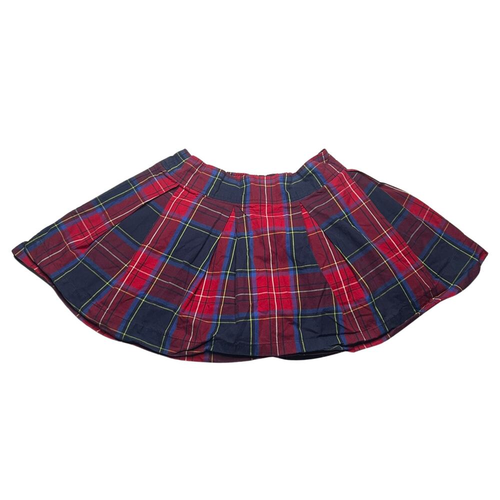 Gilly Hicks Sydney M Red Plaid Pleated Skater Mini Skirt Dark Academia Y2K